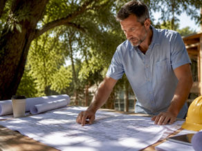 Project manager reviewing construction org chart