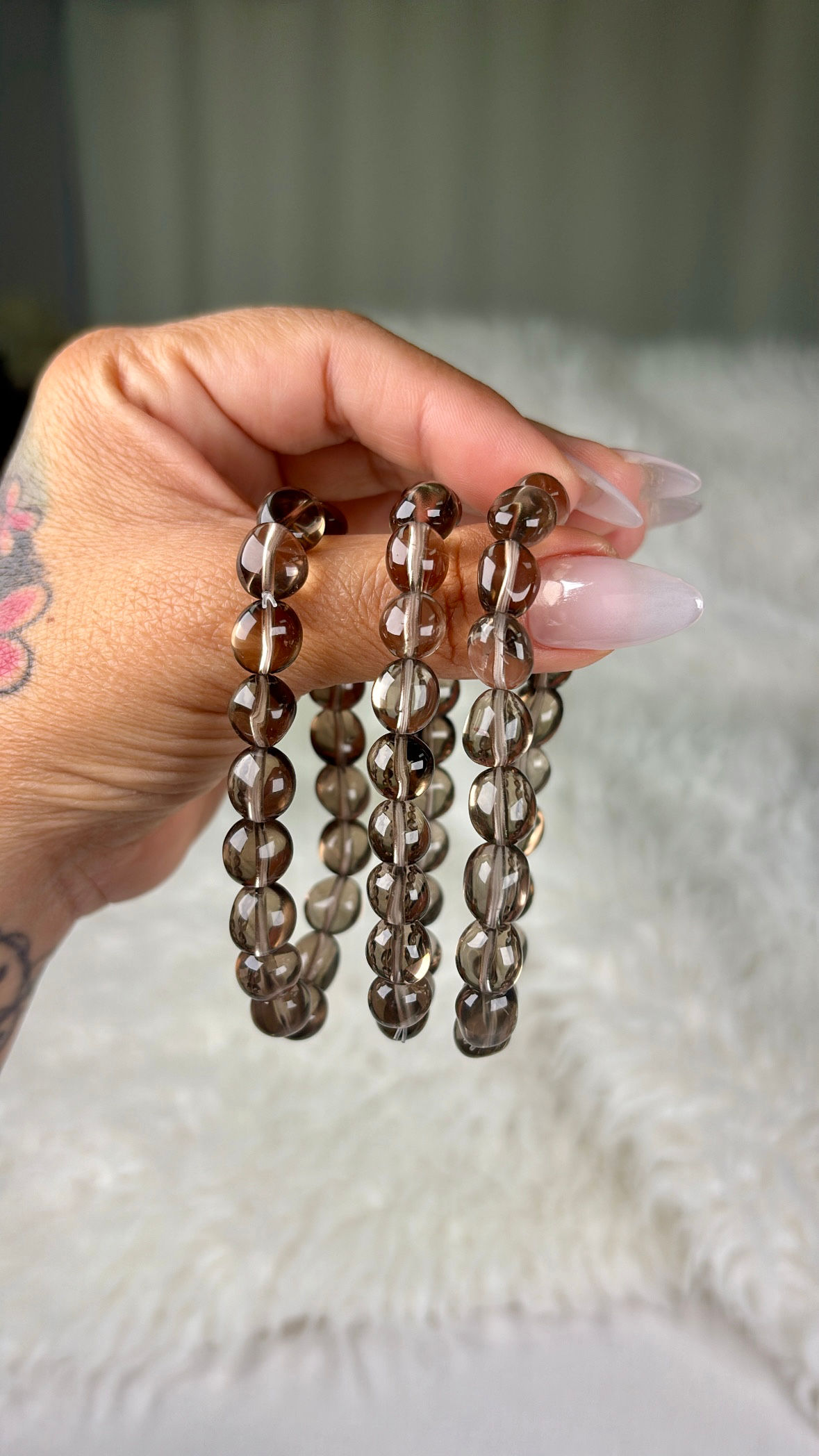 Smoky Quartz Pebble Bracelet