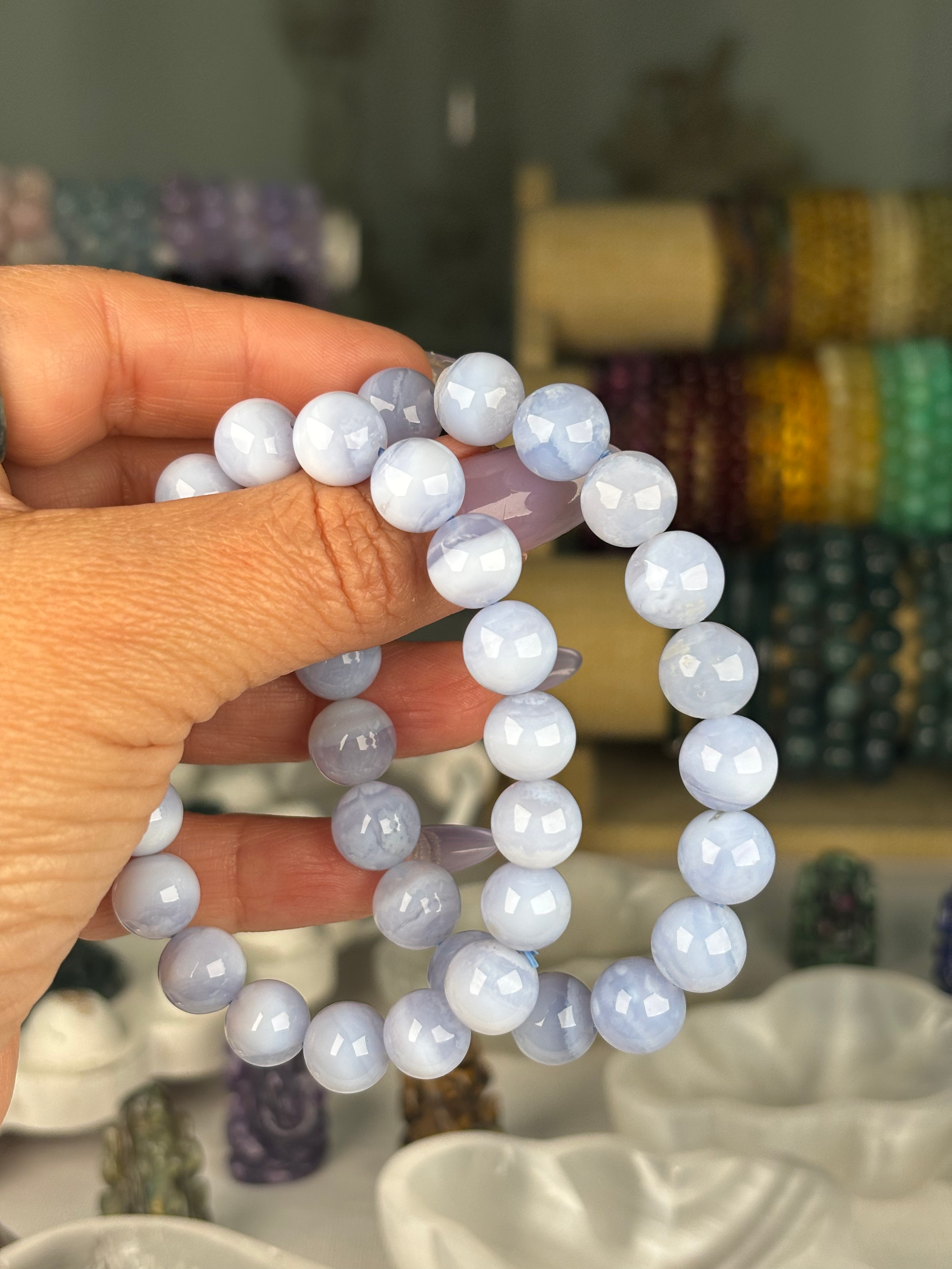 10mm Blue Lace Agate Bracelet 