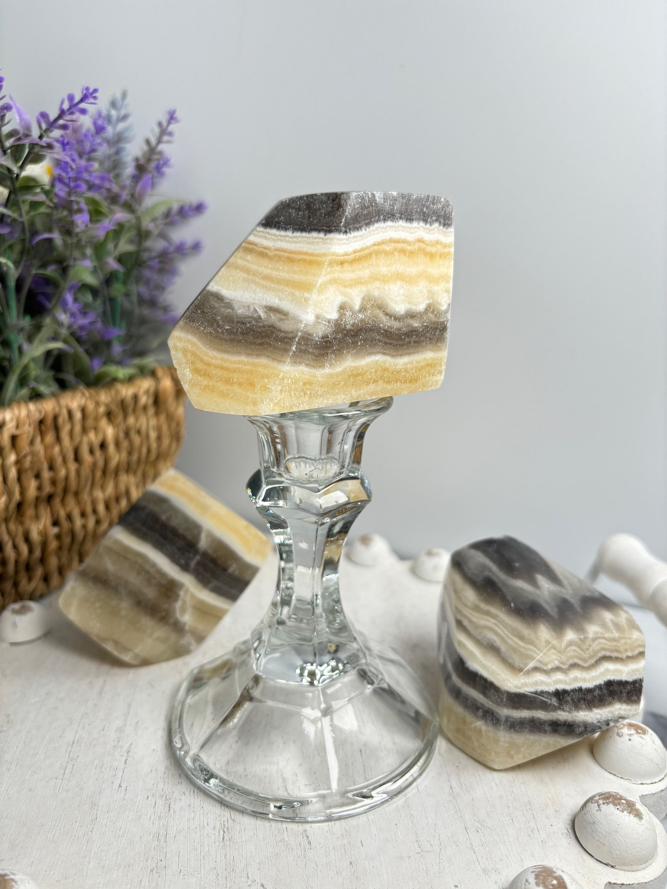 Mexican Zebra Golden Calcite Gem