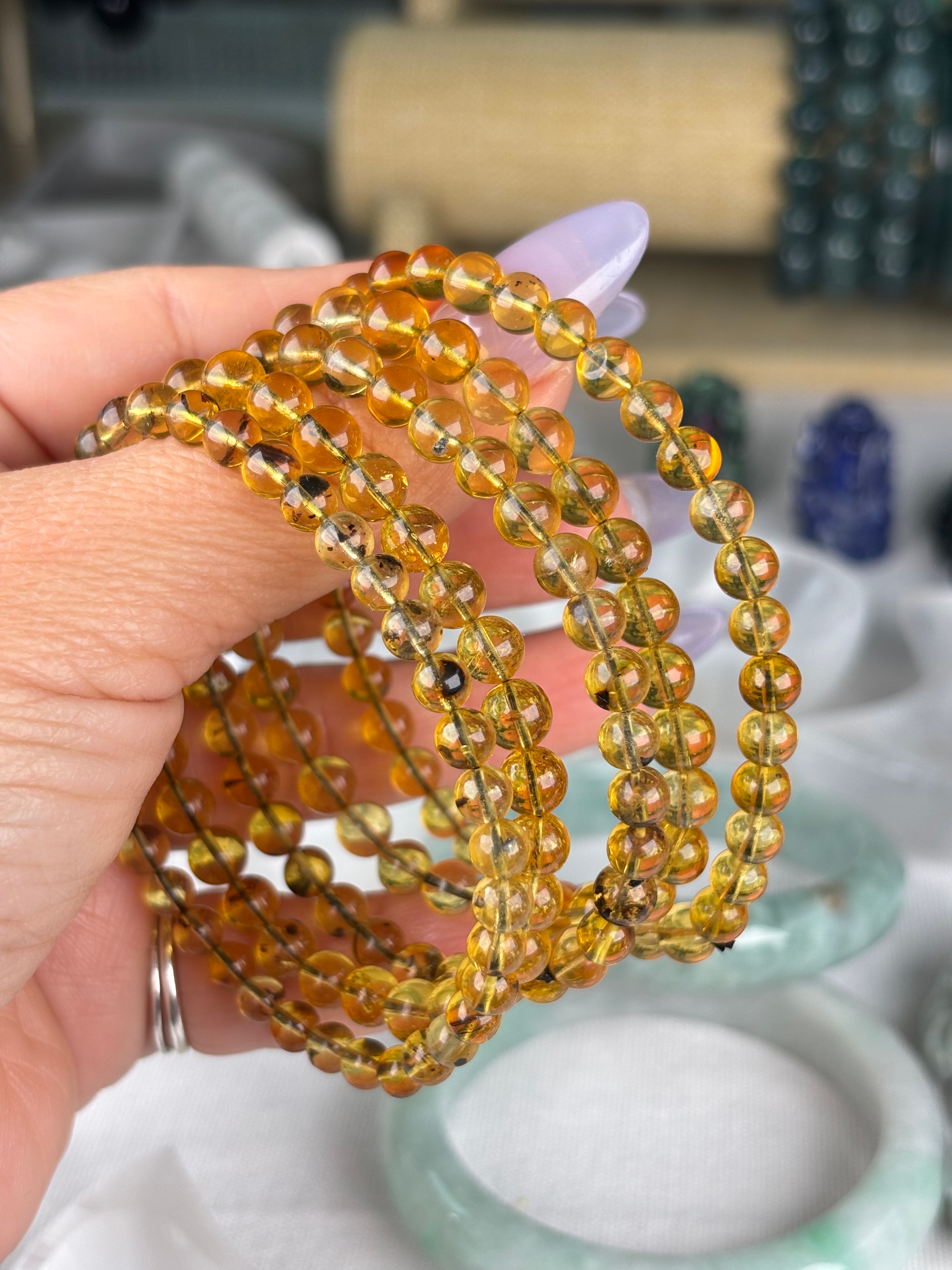 5mm Golden Rutilated Quartz Bracelet 