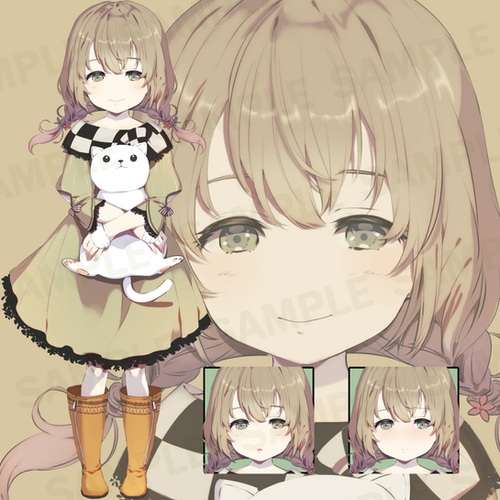 女の子立ち絵:表情3種×色2種（全6枚） | 【無料・有料】ゲーム素材impro