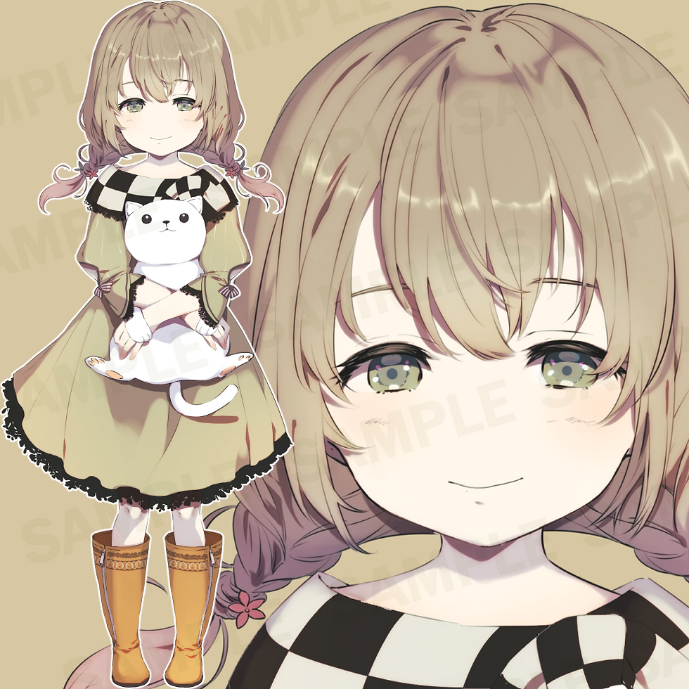 サムネイル： 女の子立ち絵:表情3種×色2種（全6枚）