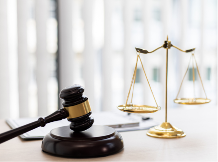 Gavel and scales of justice