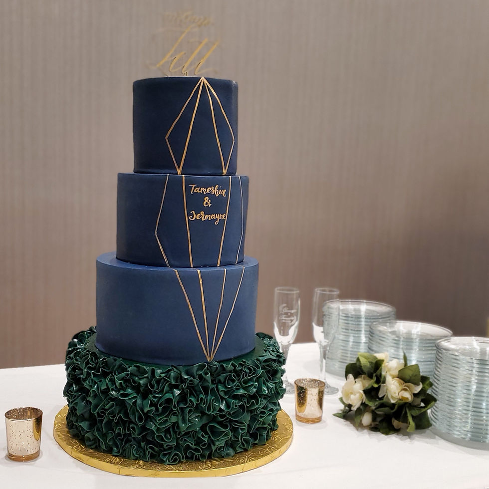 Navy & Emerald Wedding Cake