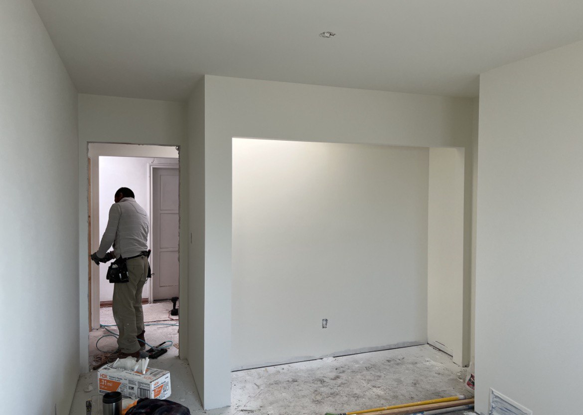 Modern Family Home Makeover - Drywall installation