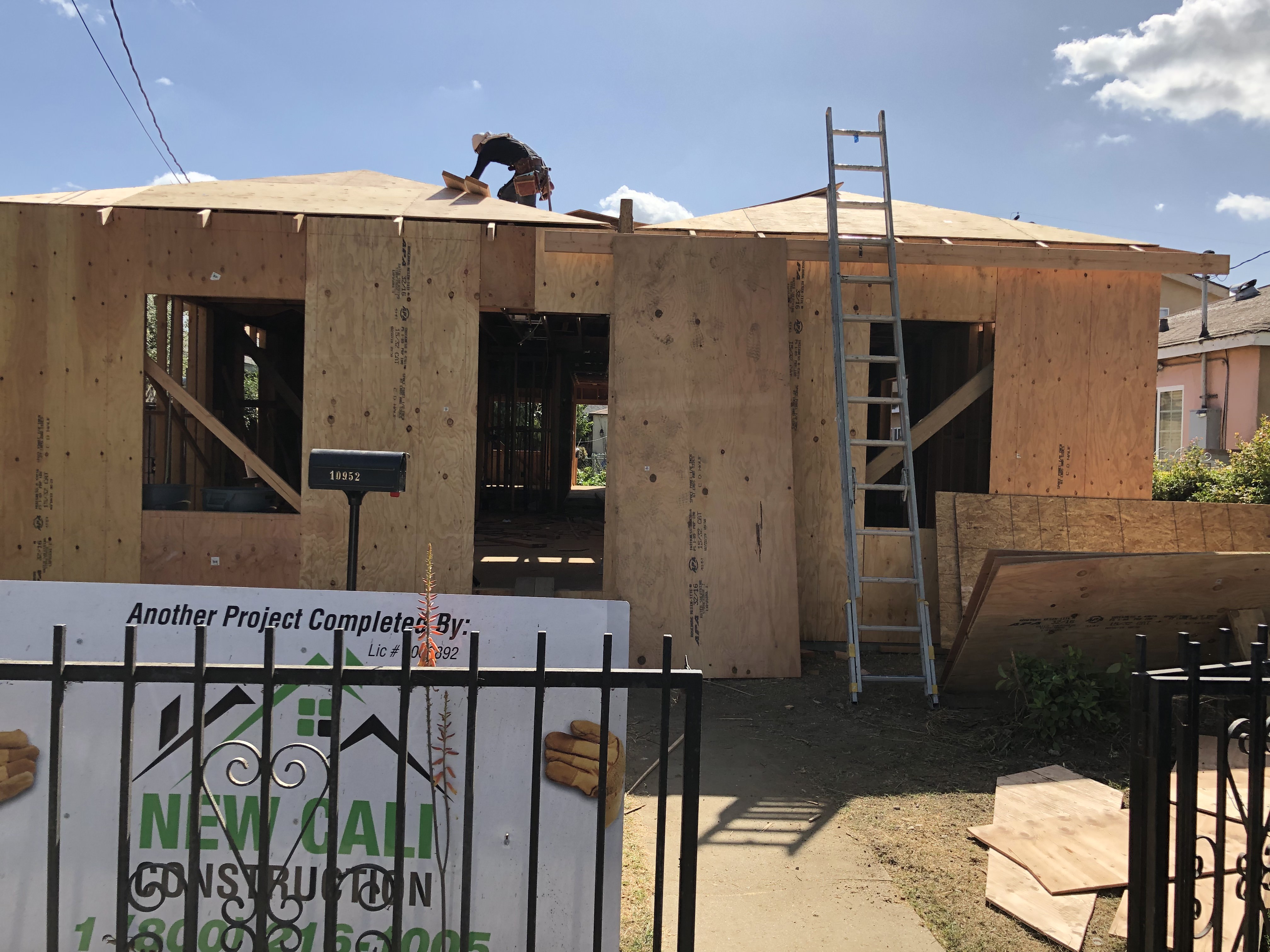 Full Scale Culver City Home Transformation - Plywood installation