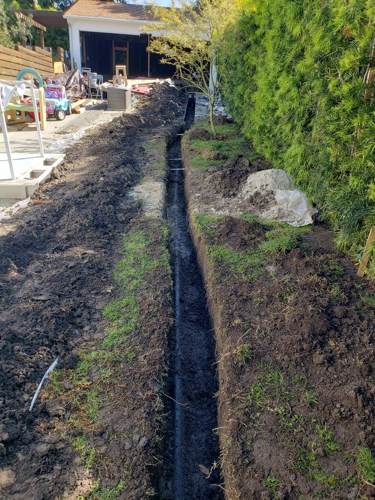 Full Detached Garage Remodel Culver City - Plumbing Trench