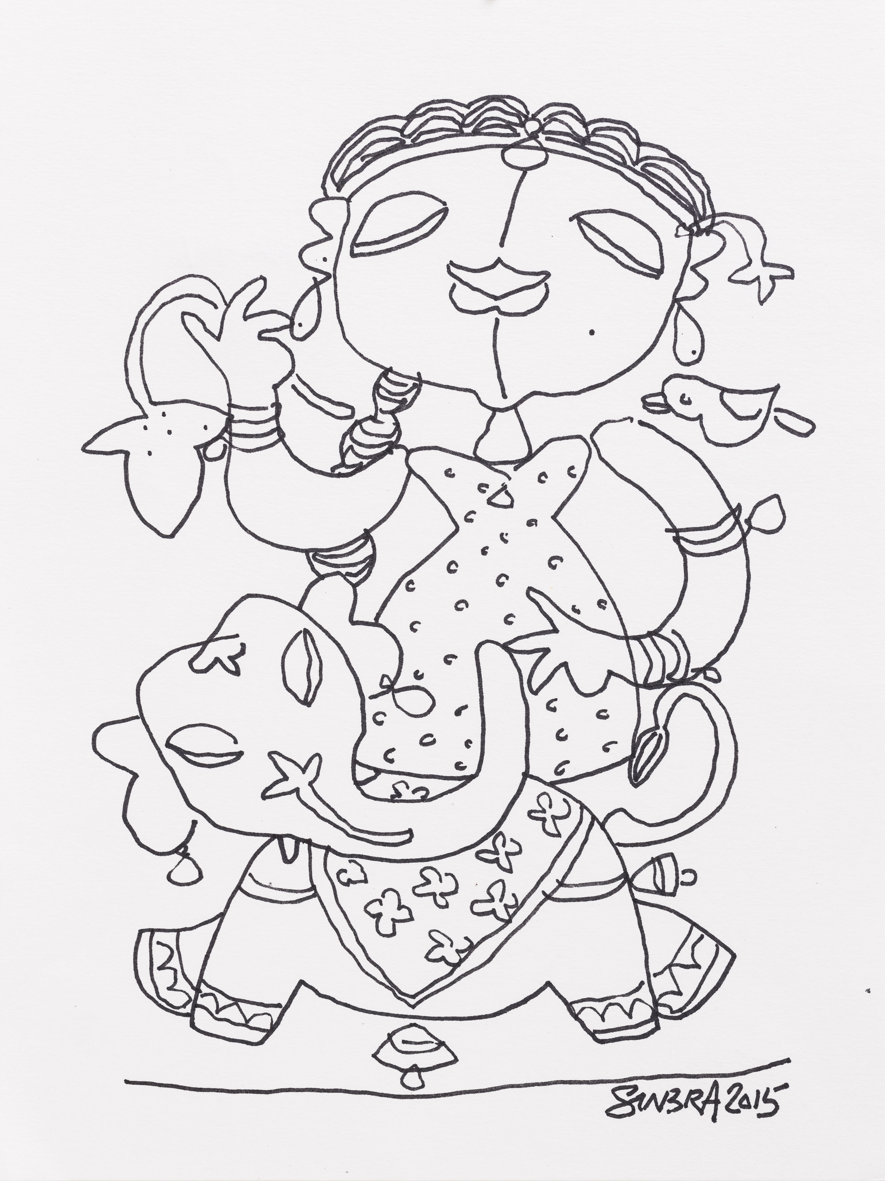 Girl with Ganesha
