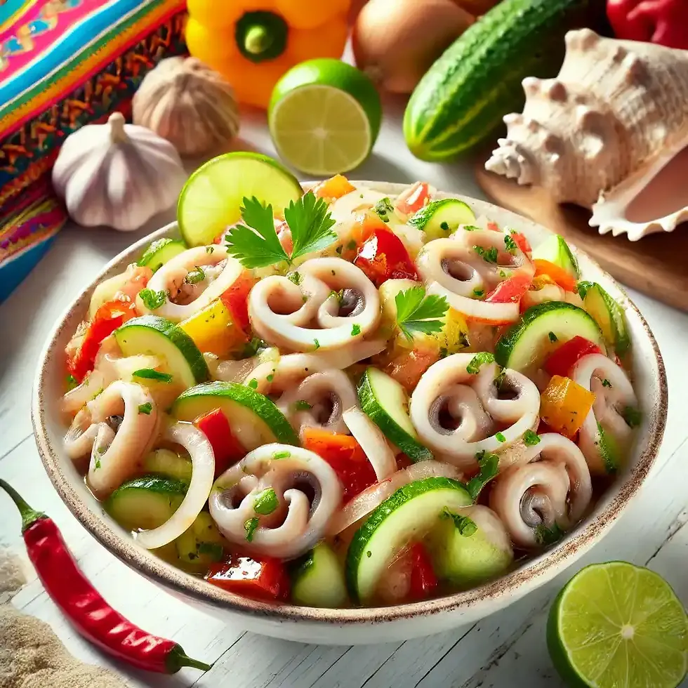 Grenadian Lambie souse, conch souse recipe, how to make Lambie souse, traditional Grenadian seafood dish, marinated conch