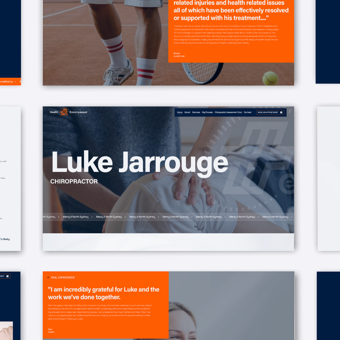 Flow Cre8tive Wix Studio Project | Health Encompassed — structured website supporting personalised online rehab and coaching