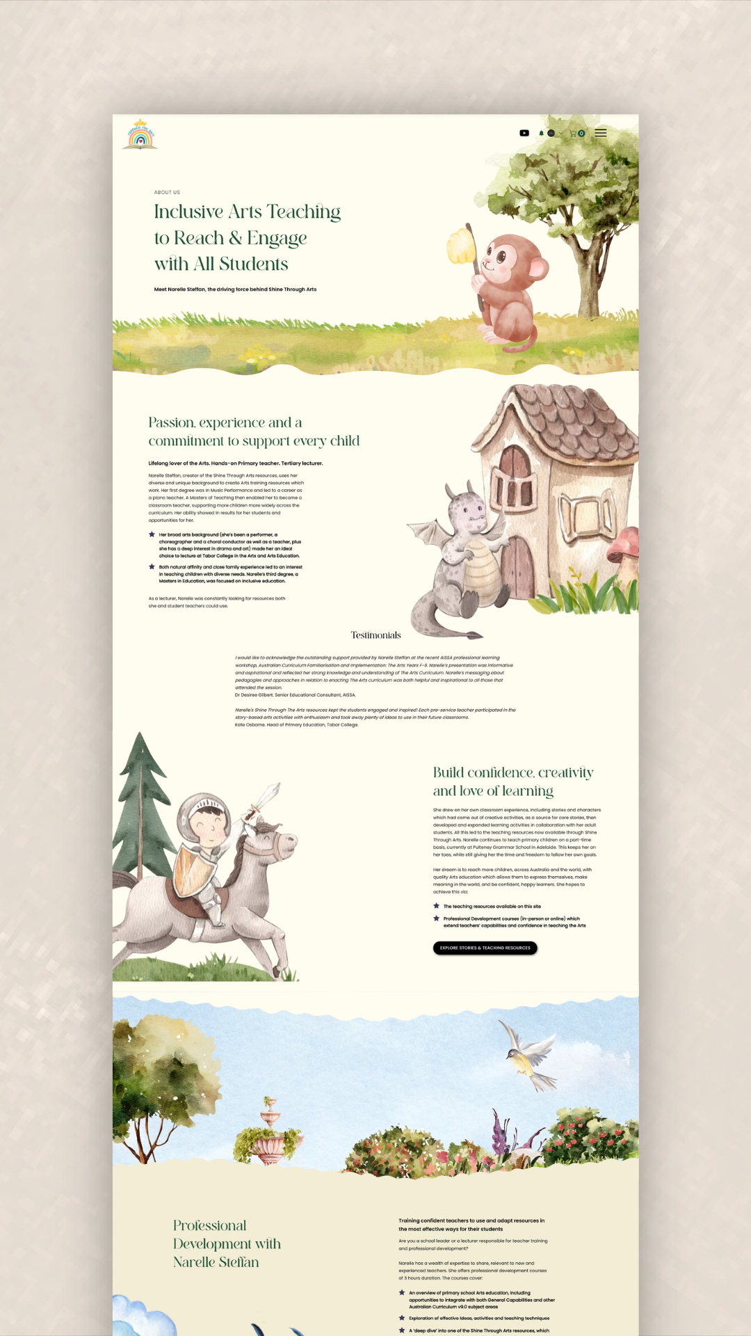 Shine Through Arts Website Design | Flow Cre8tive — vibrant Wix website for children’s creative arts education programs