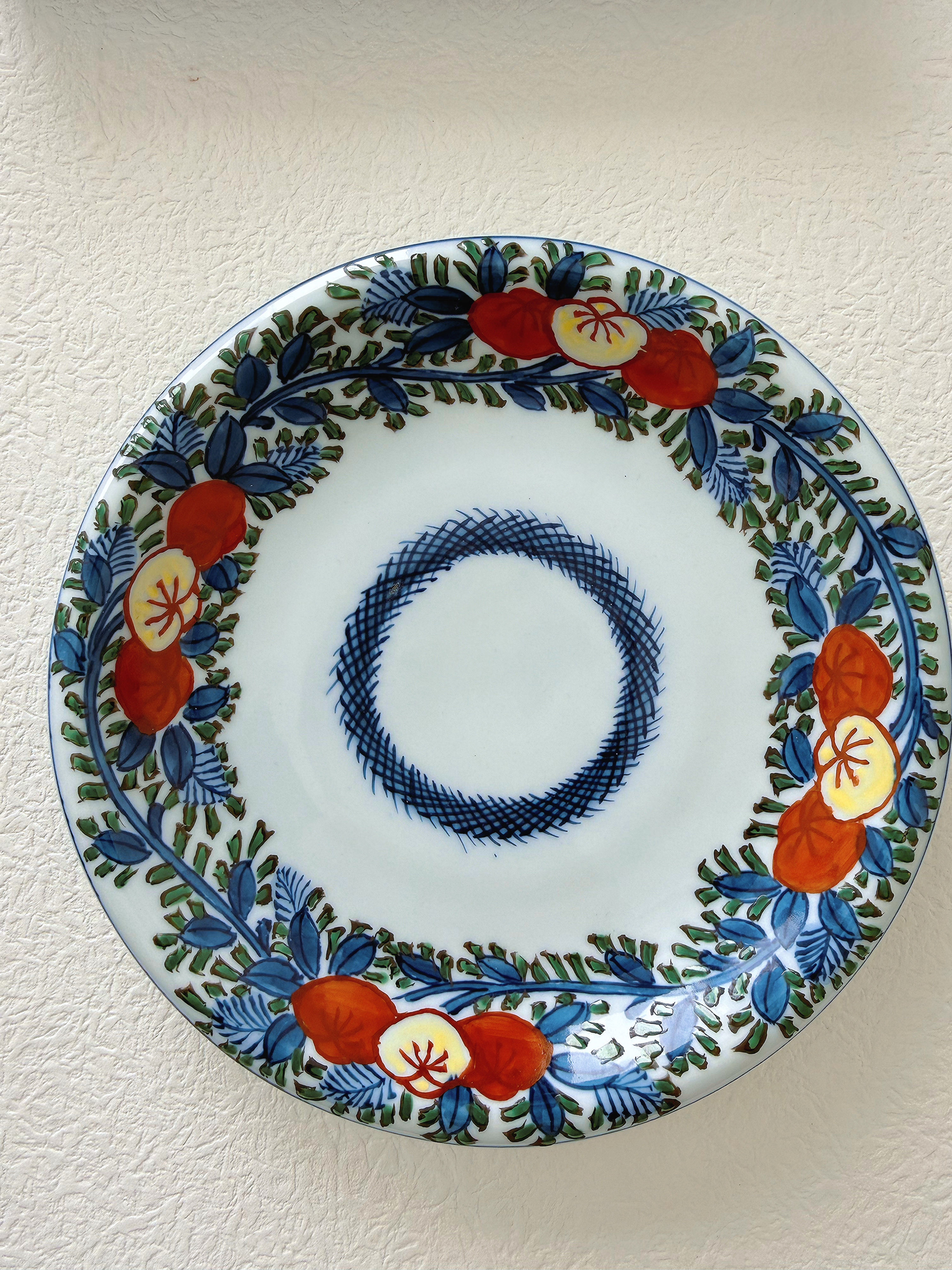 Ryoshugama Imari Tangerine Plate