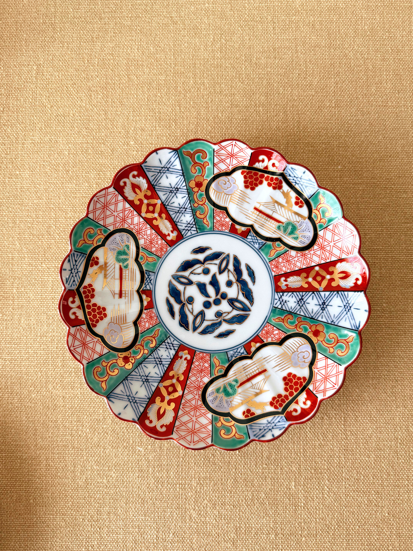 Rinkuro Kiln Genroku Pattern Plate 19cm