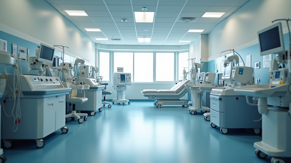 Eye-level view of a modern dialysis center with advanced equipment