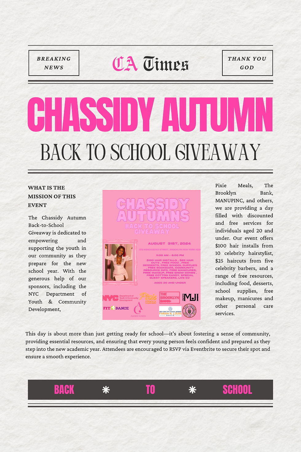 Chassidy Autumn Back to School Giveaway