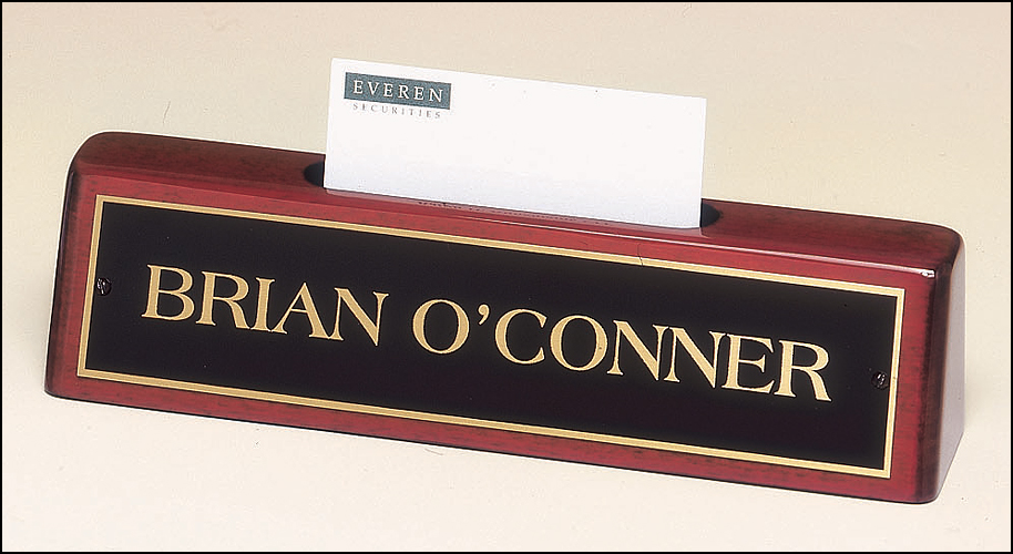 541 Rosewood Name Plate with Business Card Holder