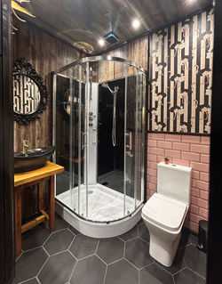 The en-suite shower room, with a walk-in shower