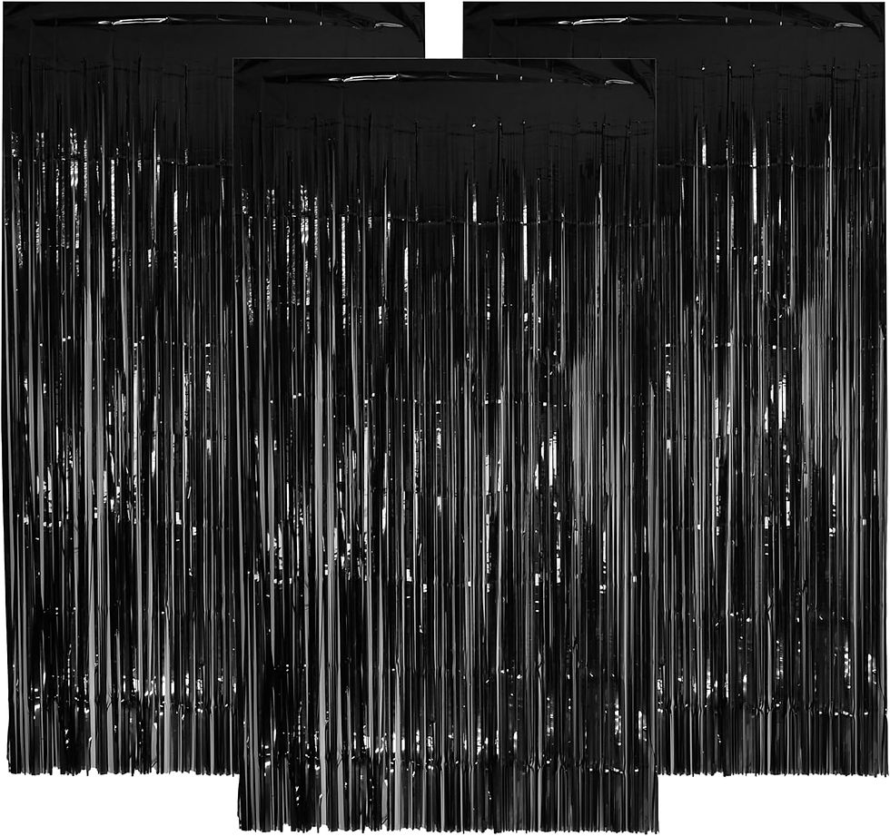 Thumbnail: Luxury Metallic Foil Fringe Backdrop Curtain (3-Pack Bundle)