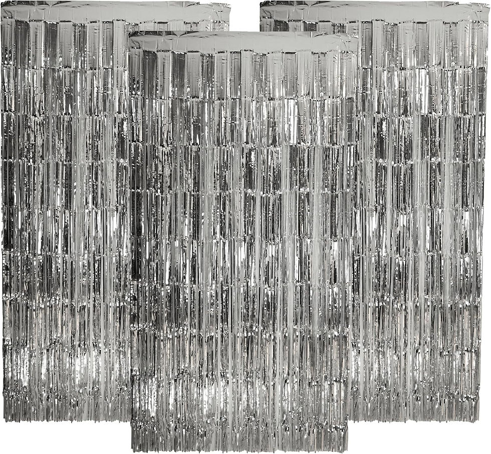 Thumbnail: Luxury Metallic Foil Fringe Backdrop Curtain (3-Pack Bundle)
