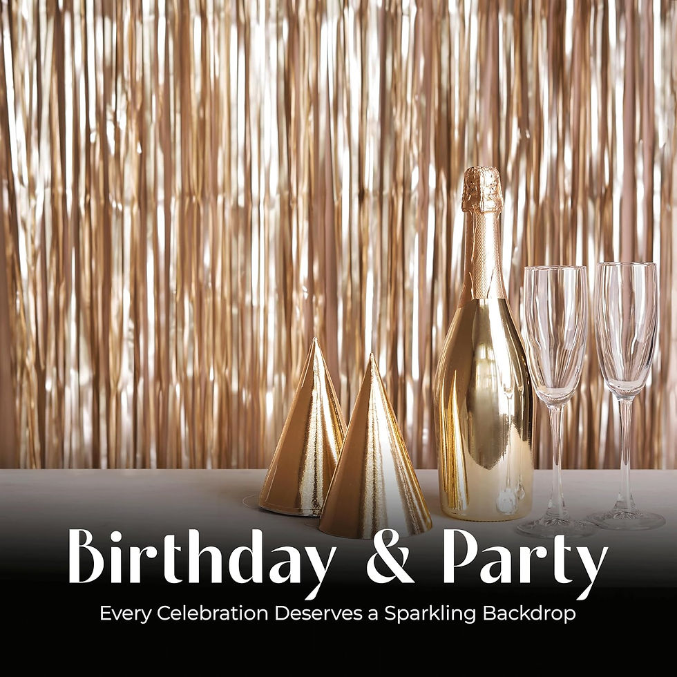 Thumbnail: Luxury Metallic Foil Fringe Backdrop Curtain (3-Pack Bundle)