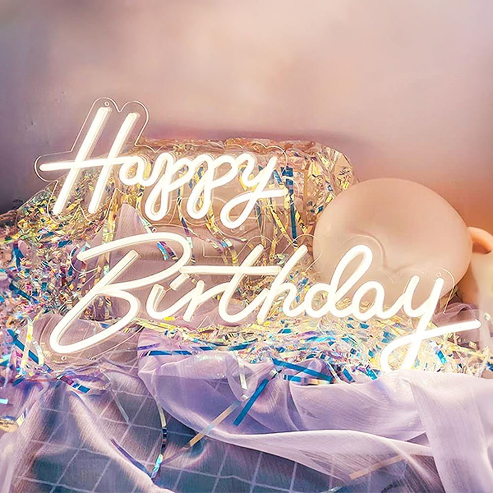 👑 Premium 2-Piece LED Neon "Happy Birthday" Display System