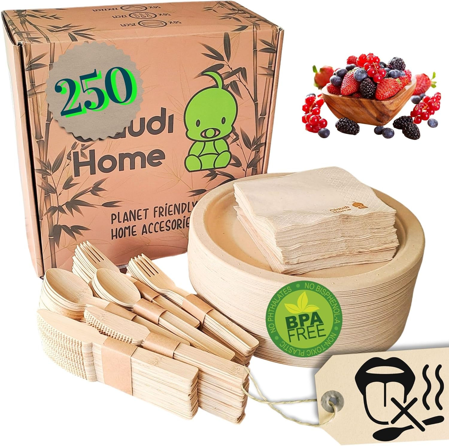 Luxury Eco-Friendly 50-Guest Tableware & Catering Pack