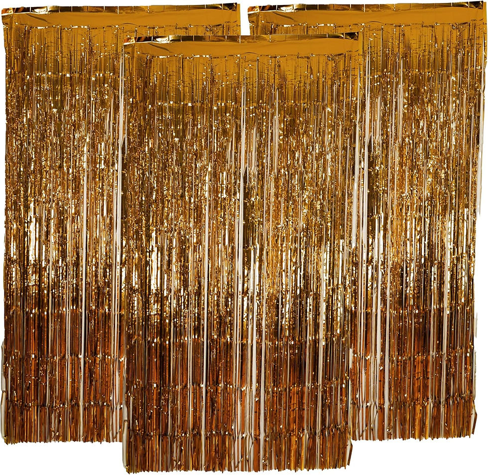 Thumbnail: Luxury Metallic Foil Fringe Backdrop Curtain (3-Pack Bundle)