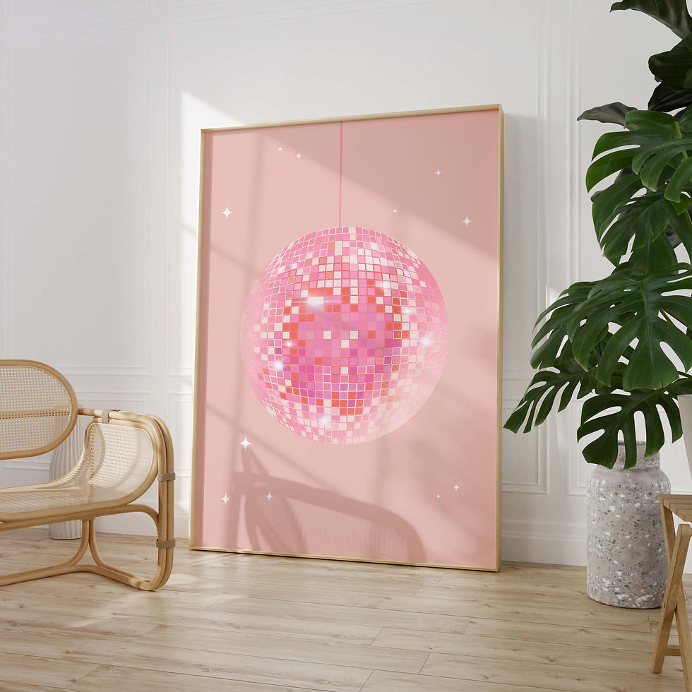 Thumbnail: Disco Kugel Poster · Pink Disco Ball · Retro Party