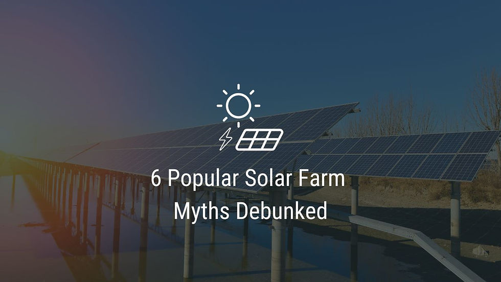 photograph of a solar farm with blue sky in the background