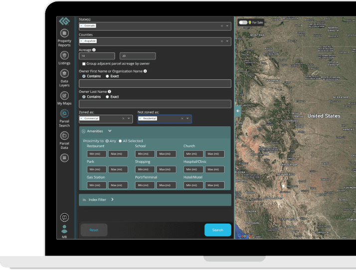 Parcel search screenshot LandApp Pro