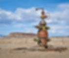 Photograph of an abandoned oil well in the desert