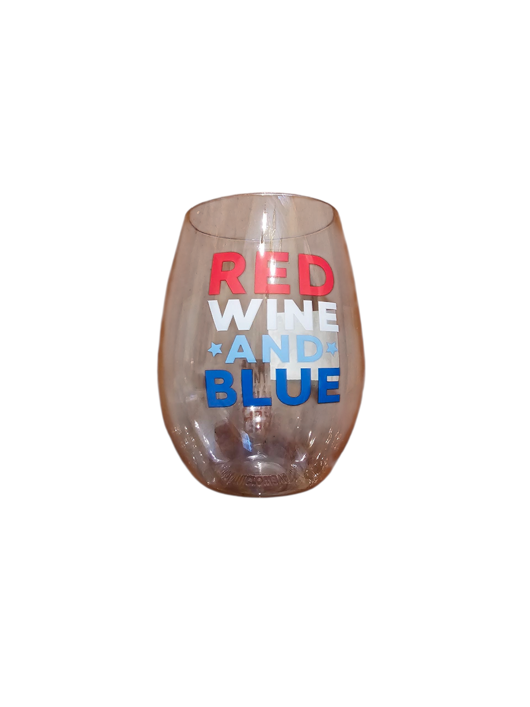 Red, Wine & Blue Stemless Wine Glass