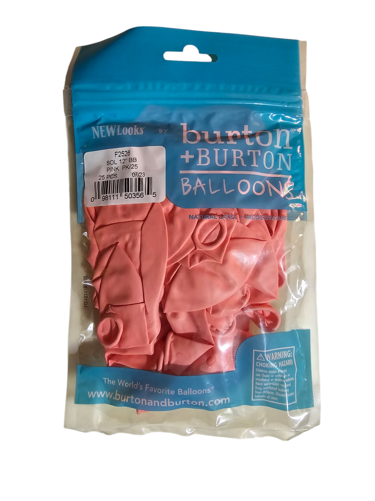 12 in B&B Pink Latex Balloons - 25 ct pkg