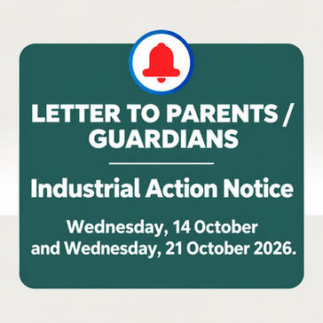 Industrial Action - Letter to Parents/Guardians