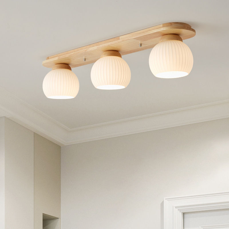 Thumbnail: LED Simple Wood Glass Ceiling Light