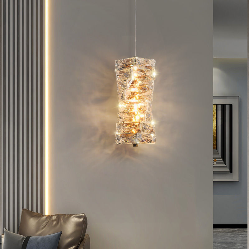 Thumbnail: LED Spiral Stainless Steel Crystal Pendant Light
