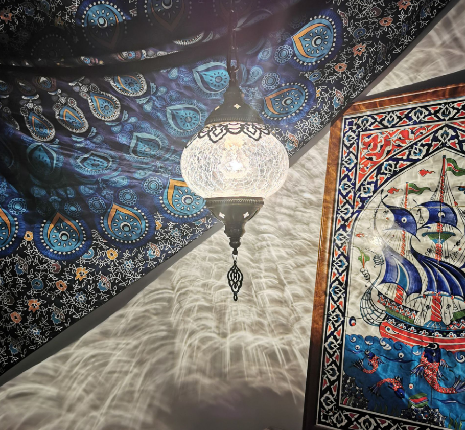 LED Glass Sphere Retro Mediterranean Style Pendant Light