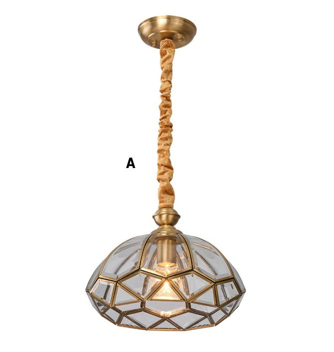 Thumbnail: LED Geometric Brass Pendant Light Rope Cord
