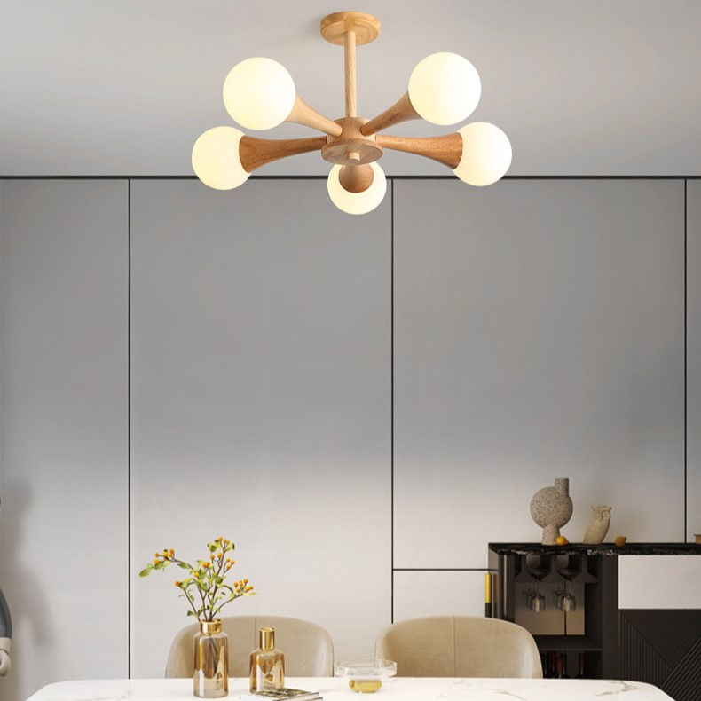 Thumbnail: LED Modern Simple 5-light Wood Pendant Light
