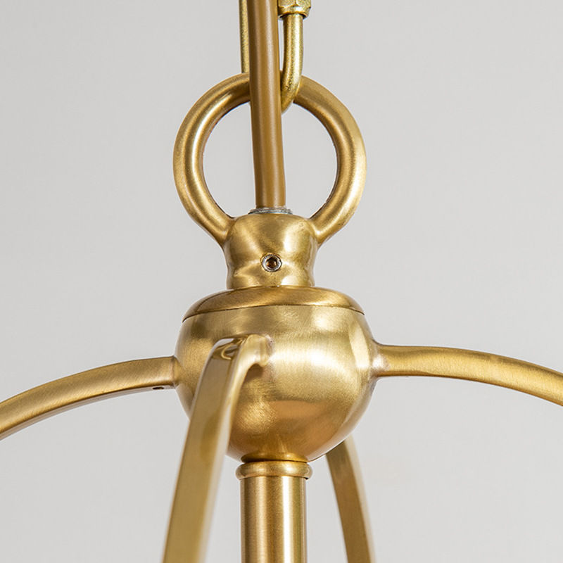 Thumbnail: Vintage Brass Frame Hanging Lamp with Chain
