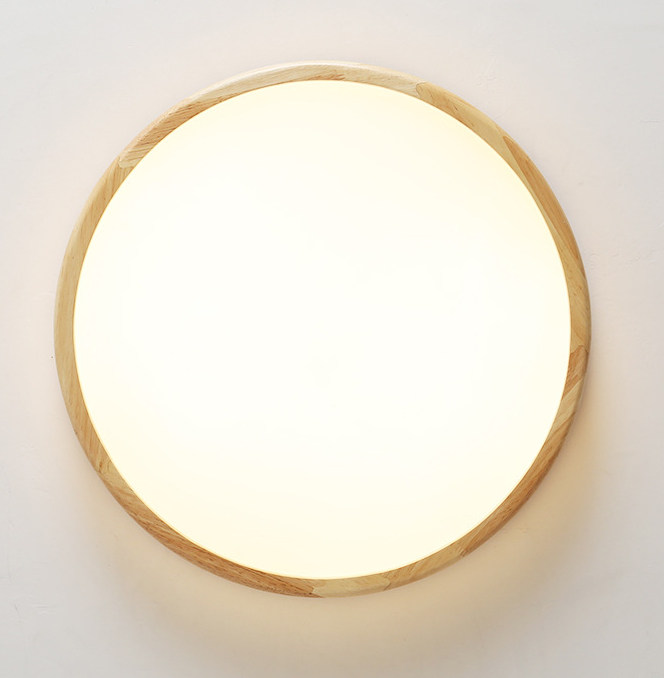 Thumbnail: Wood Acrylic LED Ceiling Light Round European Design