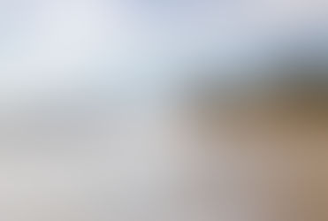 Santa Barbara beach with cliffs, palm trees, and a few people walking. Calm waves under a blue sky with scattered clouds. Tranquil mood.