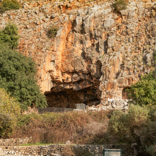 The ancient Grotto of Pan at Banias Nature Reserve, a popular historic site near the base of Mount Hermon.