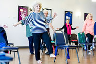 Older women taking part in chair exercises