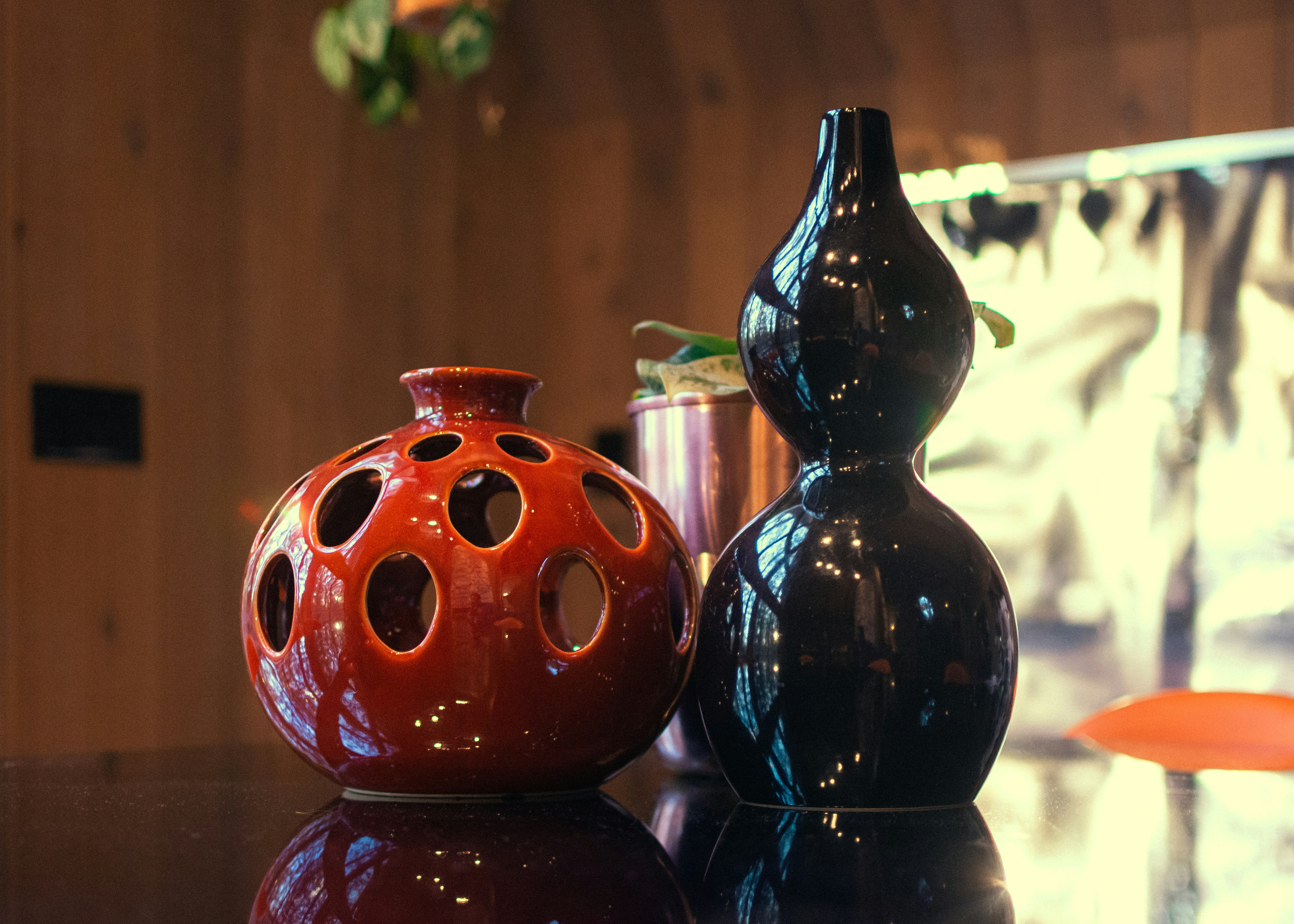 West German Fat Lava Vases