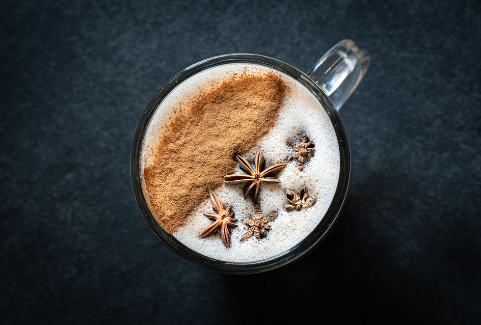 chai latte with star anis and cinamon