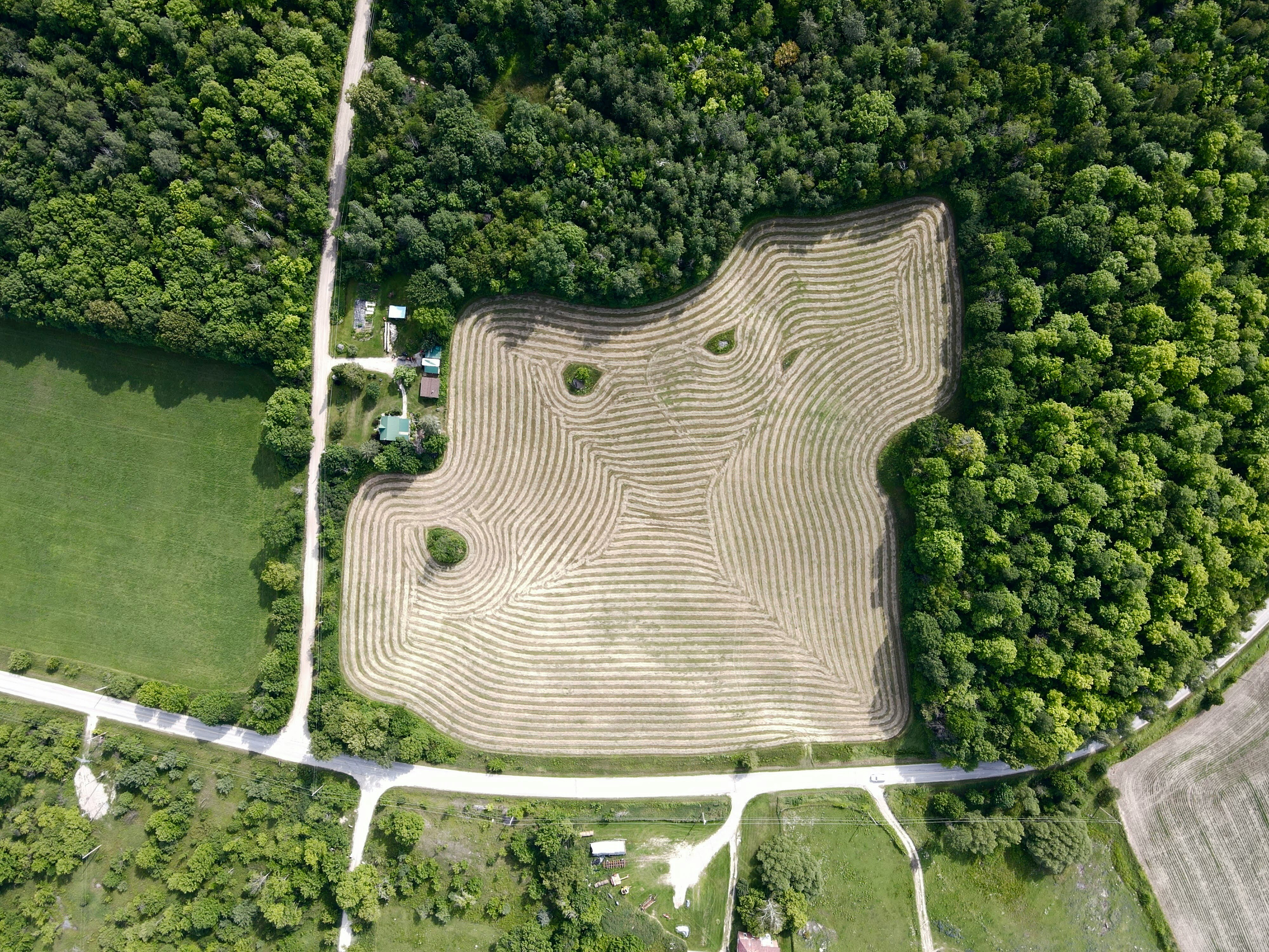 Aerial view of agricultural land representing acreage mapping and documentation services