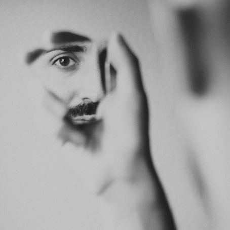 Man gazing at himself