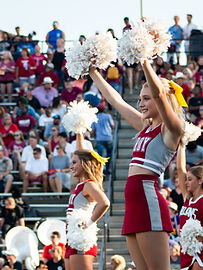 This image shows a cheerleader smiling.